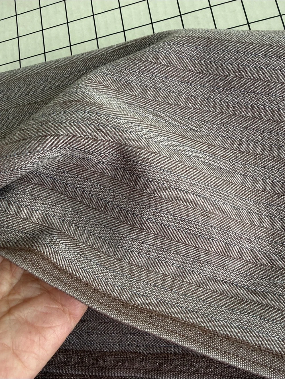3 Yards Taupe Herringbone Suiting Fabric 58” Wide Drapey Woven Apparel Fabric